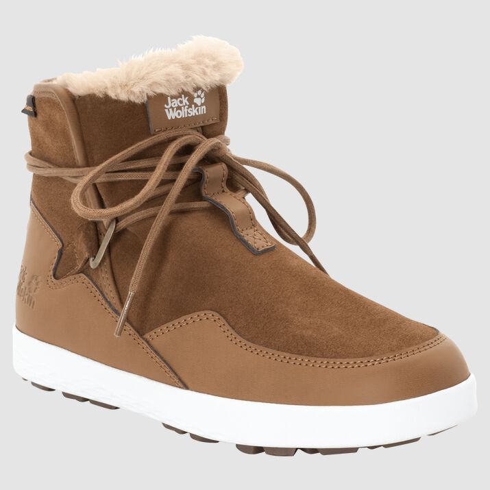 Botas Invierno Jack Wolfskin Auckland Wt Texapore Mujer Marrom/Blancos Mexico-9837526